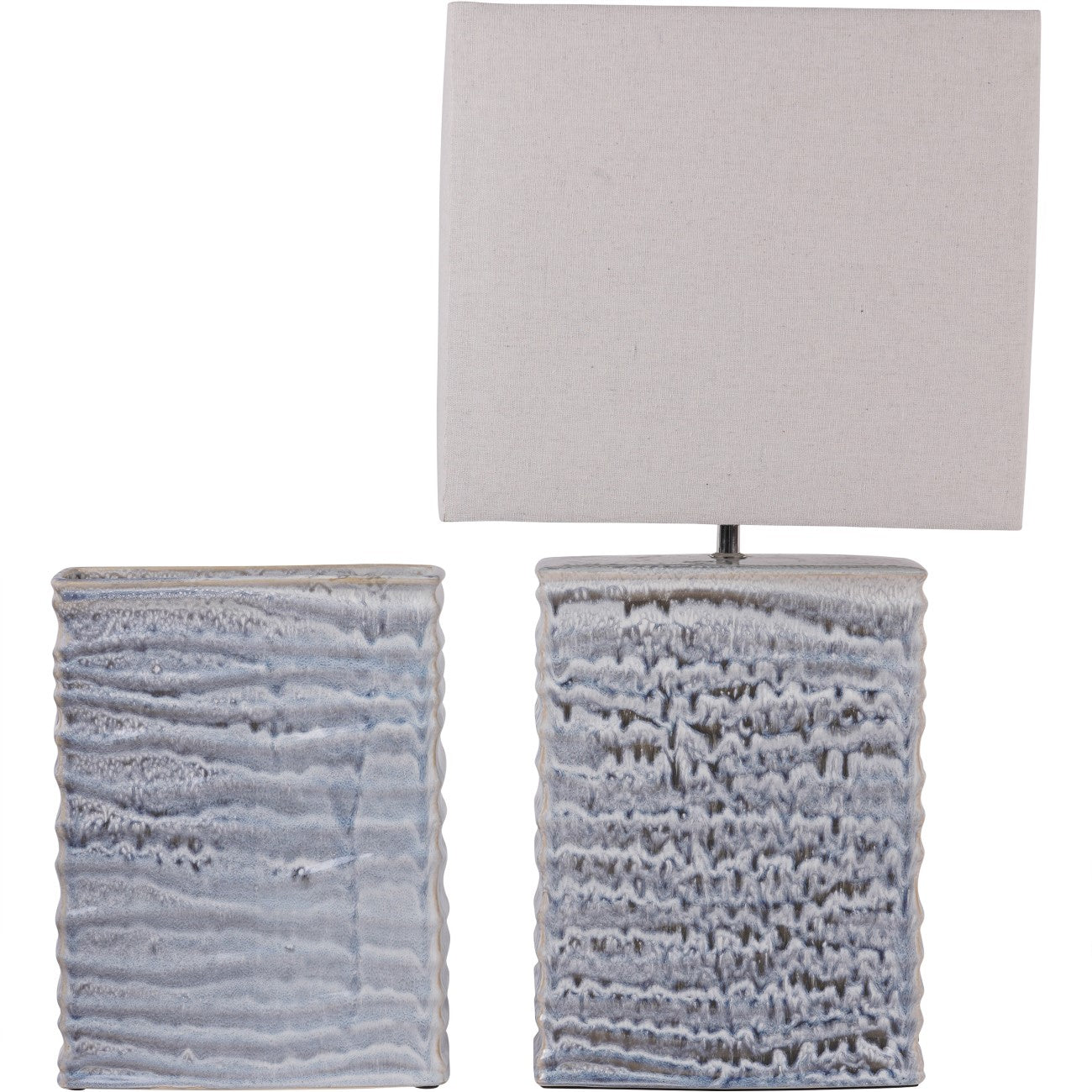 Sereno Off White Glazed Ceramic Square Vase